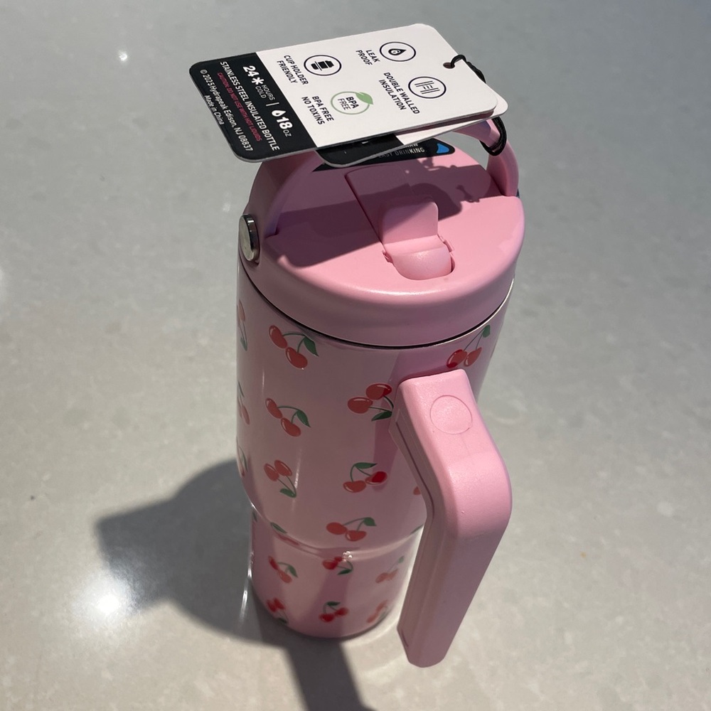 New Hydrapeak Voyager 18oz Tumbler Handle Stainless Steel bottle cherry & pink⭐️ - Picture 4 of 17